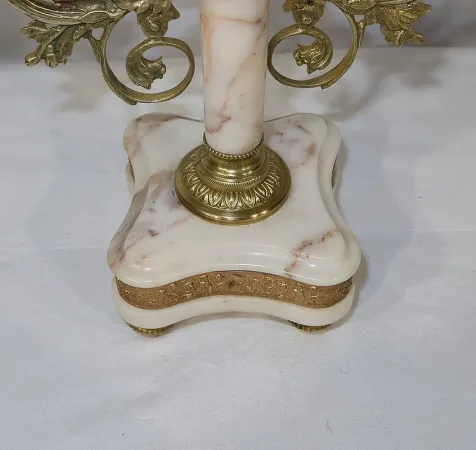 Ensemble de Cheminée en Marbre et Bronze, style Louis XVI – XIXe