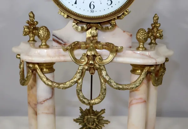 Ensemble de Cheminée en Marbre et Bronze, style Louis XVI – XIXe