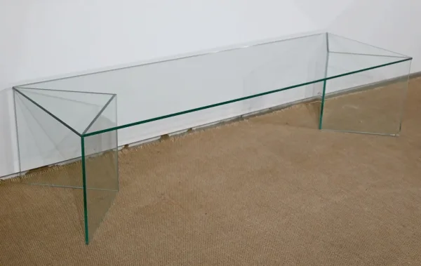 Table Basse Rectangulaire en Verre – 1970