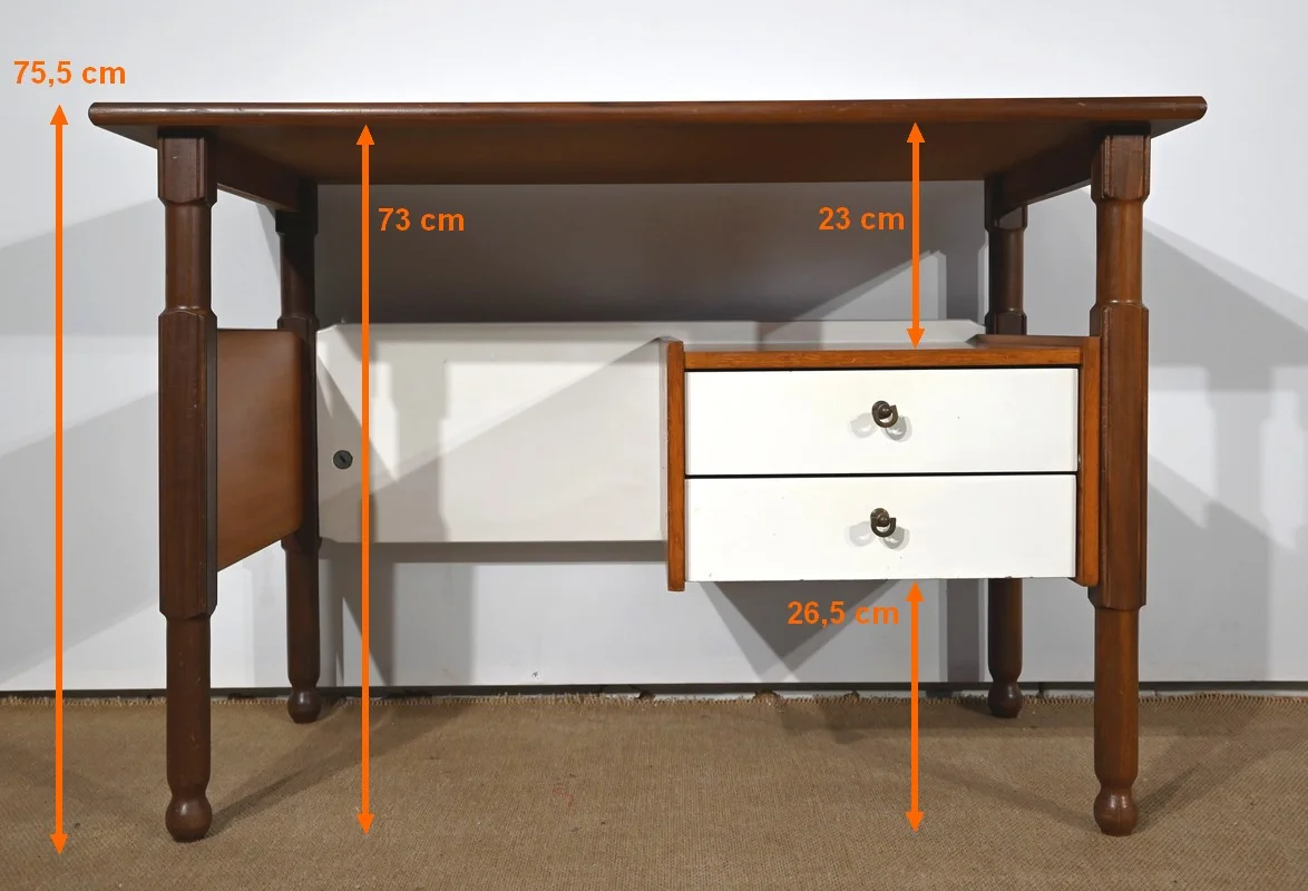 Petit Bureau en Acajou et en Teck, style Gautier - 1960