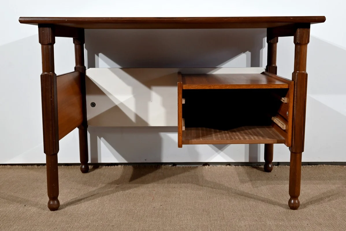 Petit Bureau en Acajou et en Teck, style Gautier - 1960