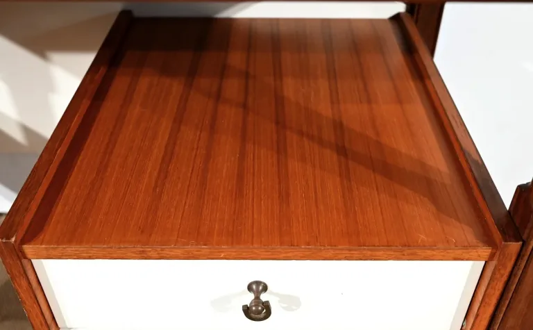 Petit Bureau en Acajou et en Teck, style Gautier - 1960