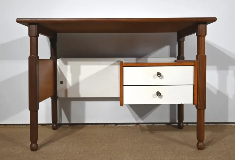 Petit Bureau en Acajou et en Teck, style Gautier - 1960