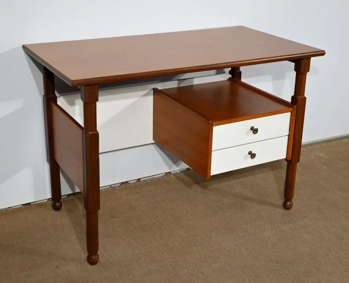 Petit Bureau en Acajou et en Teck, style Gautier - 1960