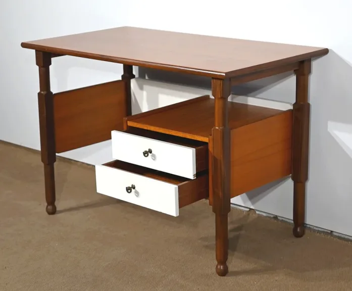 Petit Bureau en Acajou et en Teck, style Gautier - 1960