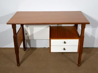 Petit Bureau en Acajou et en Teck, style Gautier - 1960