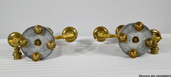 PAAR KANDELABER AUS BRONZE UND MARMOR