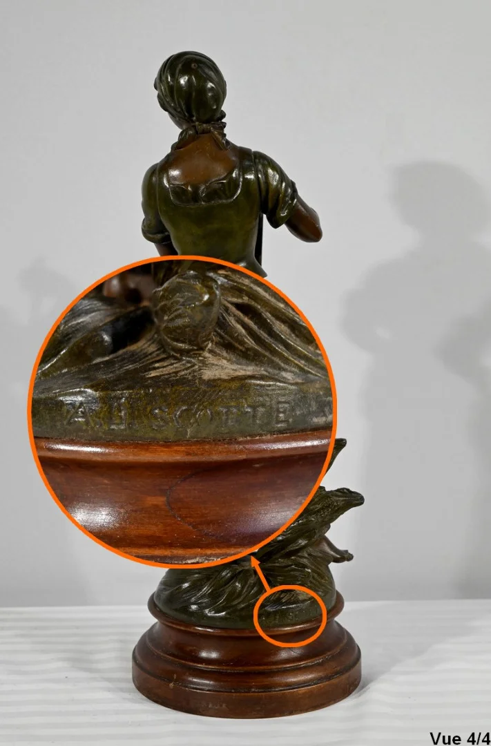SPELTER STATUETTE サイン入り AJ スコット