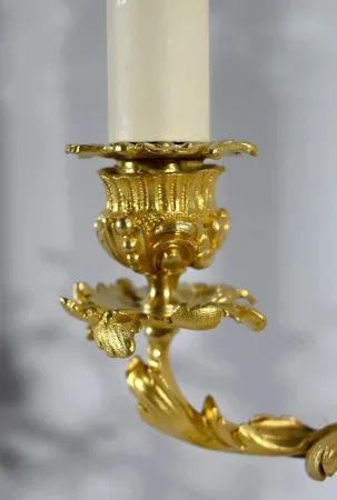 PAIR OF GILT BRONZE CANDELABRA