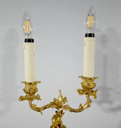 PAIR OF GILT BRONZE CANDELABRA