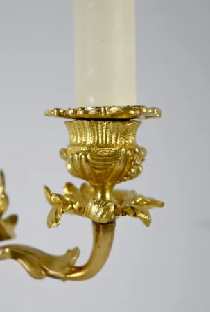 PAIR OF GILT BRONZE CANDELABRA