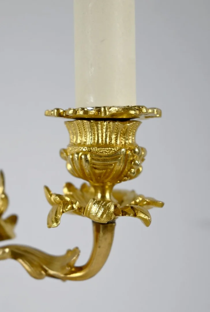 Paire de Chandeliers en Bronze Doré – Fin XIXe