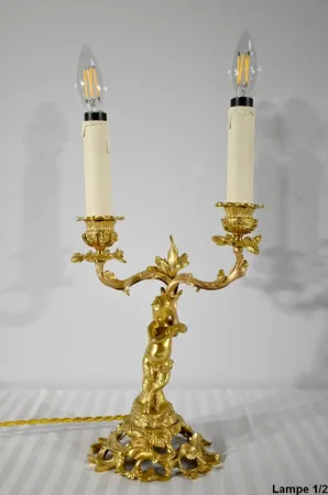 PAIR OF GILT BRONZE CANDELABRA