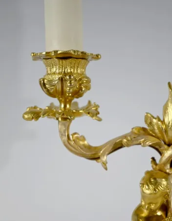 PAIR OF GILT BRONZE CANDELABRA