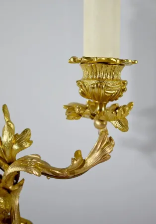 PAIR OF GILT BRONZE CANDELABRA