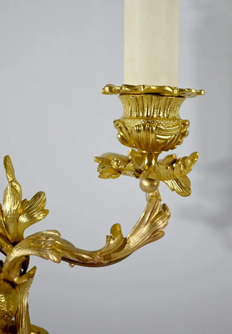 Paire de Chandeliers en Bronze Doré – Fin XIXe