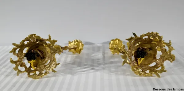 PAIR OF GILT BRONZE CANDELABRA