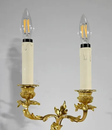 PAIR OF GILT BRONZE CANDELABRA