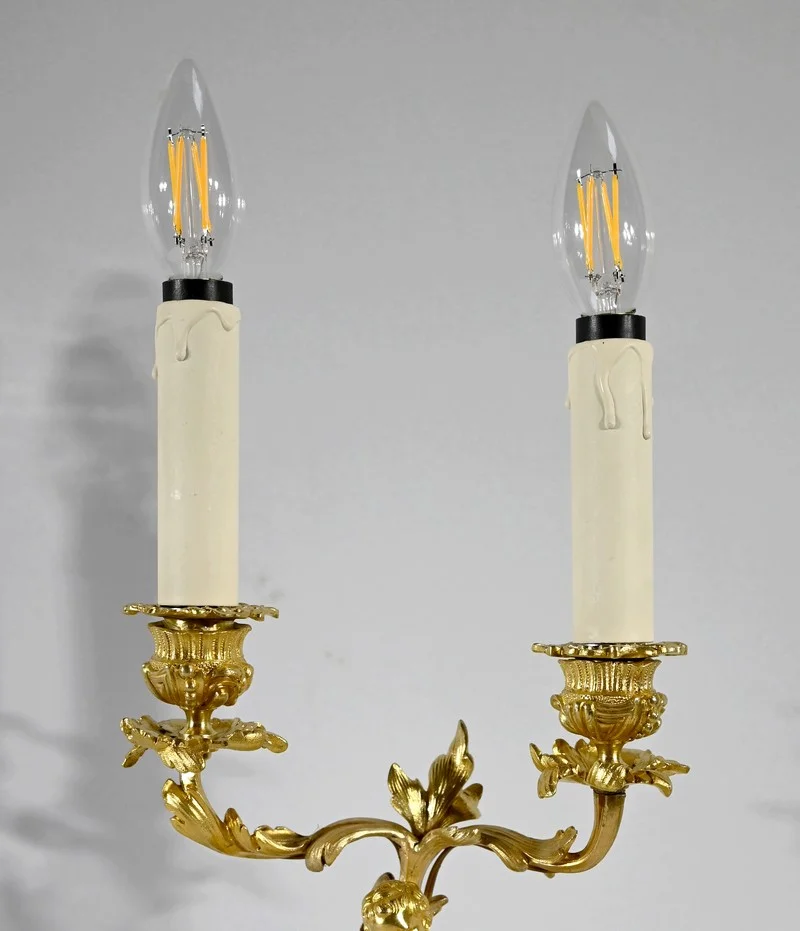 Paire de Chandeliers en Bronze Doré – Fin XIXe