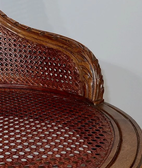 Fauteuil de Bureau en Hêtre massif, style Louis XVI – 1900