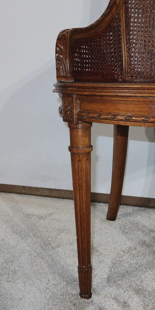 Fauteuil de Bureau en Hêtre massif, style Louis XVI – 1900