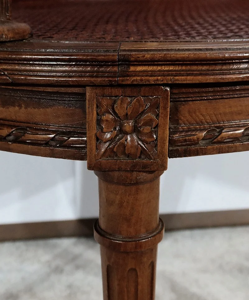 Fauteuil de Bureau en Hêtre massif, style Louis XVI – 1900