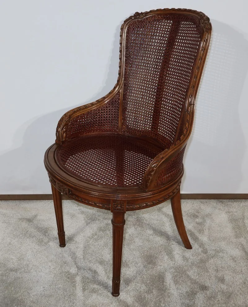 Fauteuil de Bureau en Hêtre massif, style Louis XVI – 1900