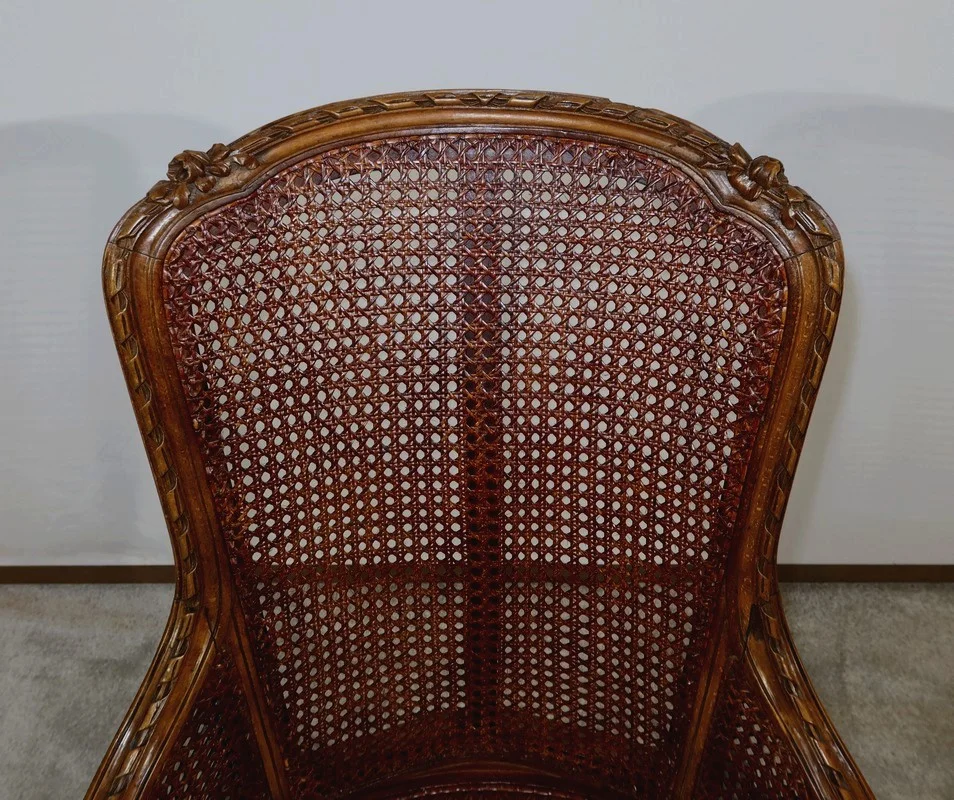 Fauteuil de Bureau en Hêtre massif, style Louis XVI – 1900