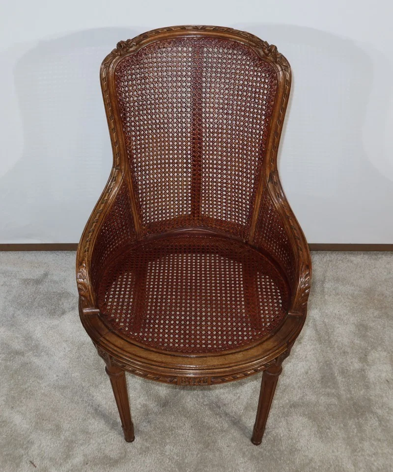 Fauteuil de Bureau en Hêtre massif, style Louis XVI – 1900