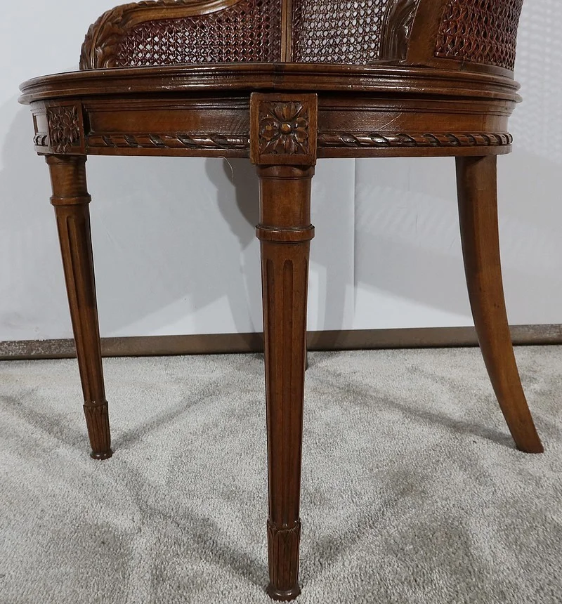 Fauteuil de Bureau en Hêtre massif, style Louis XVI – 1900