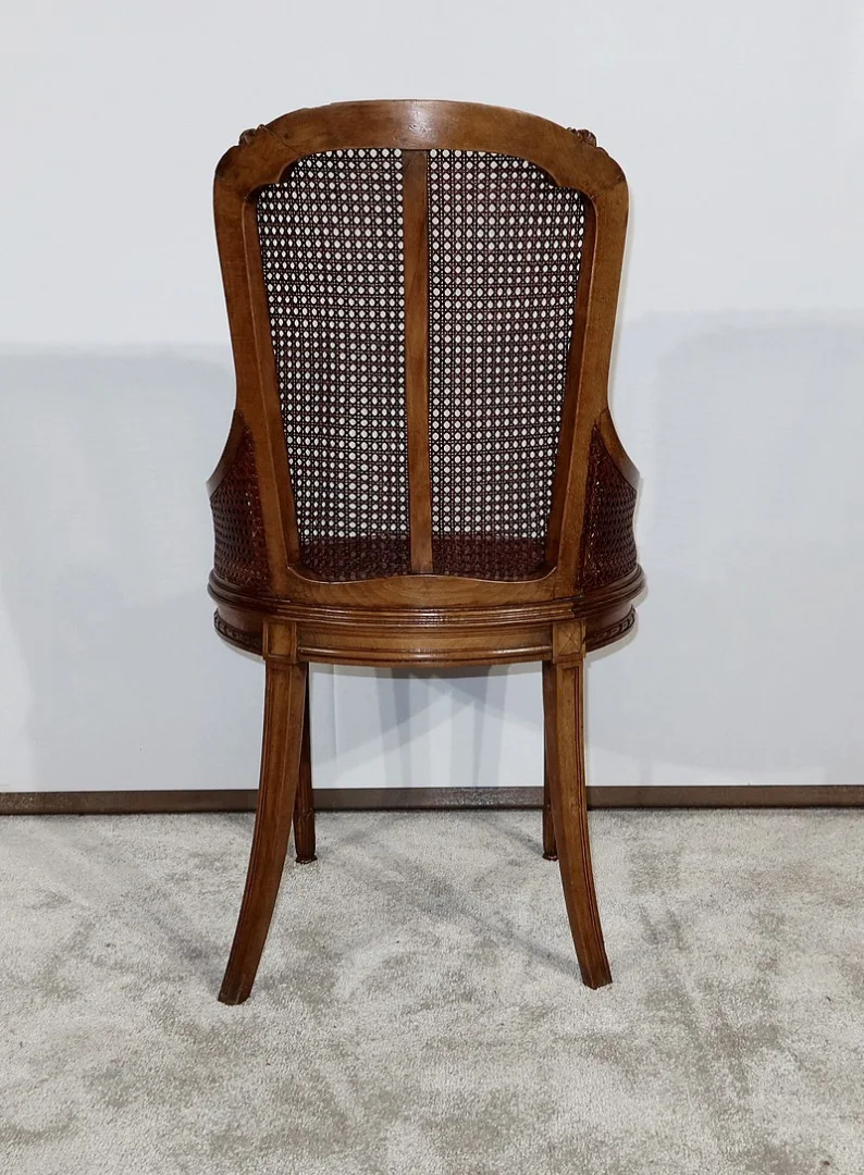 Fauteuil de Bureau en Hêtre massif, style Louis XVI – 1900