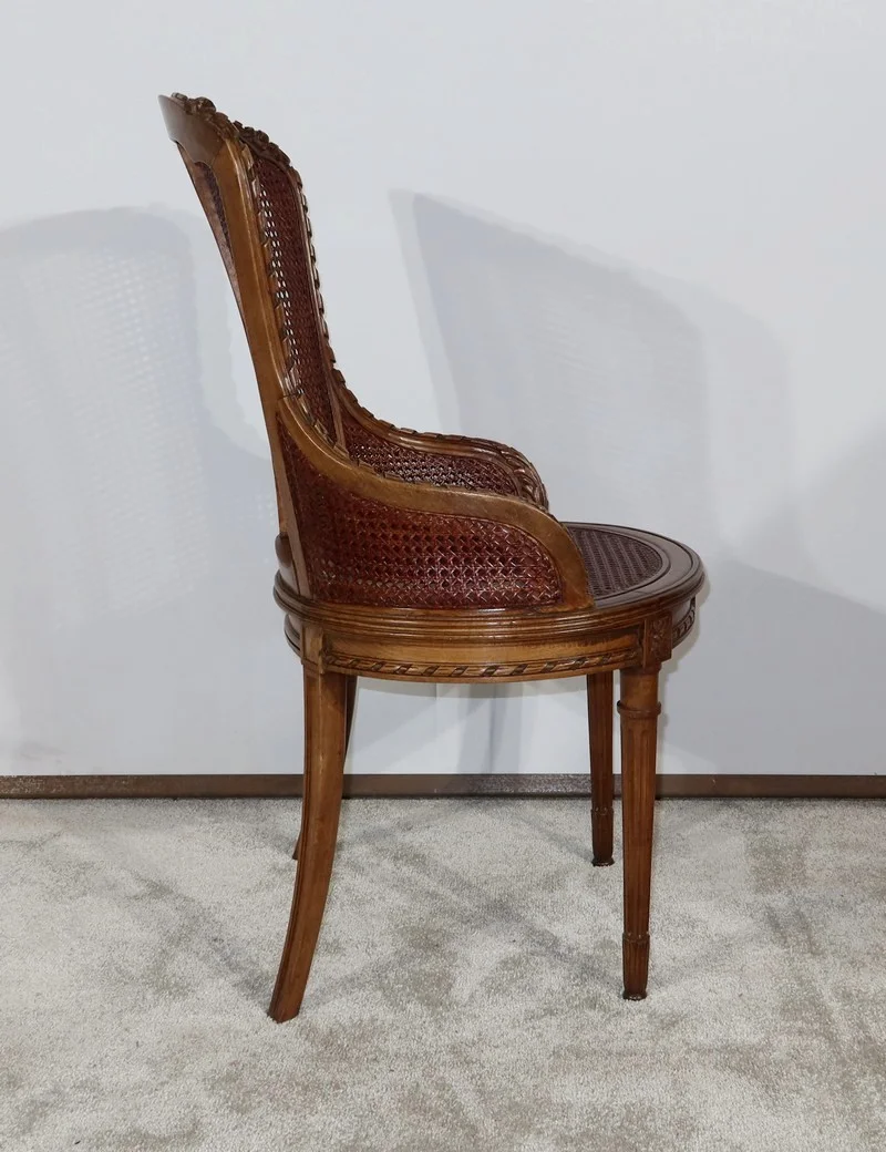 Fauteuil de Bureau en Hêtre massif, style Louis XVI – 1900