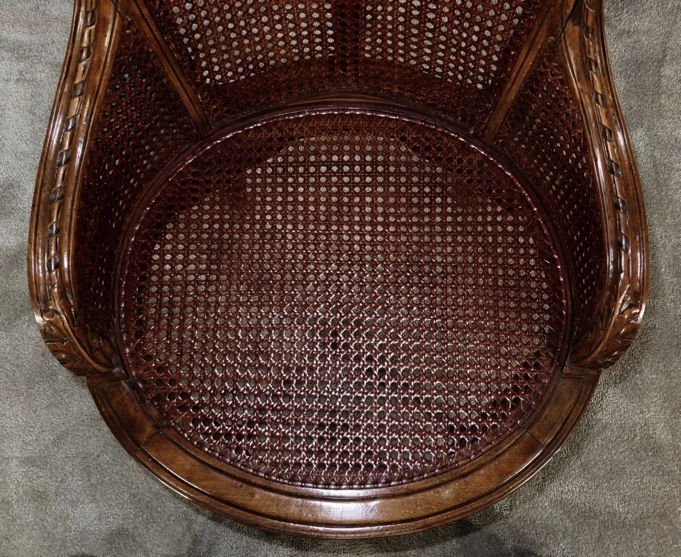 Fauteuil de Bureau en Hêtre massif, style Louis XVI – 1900