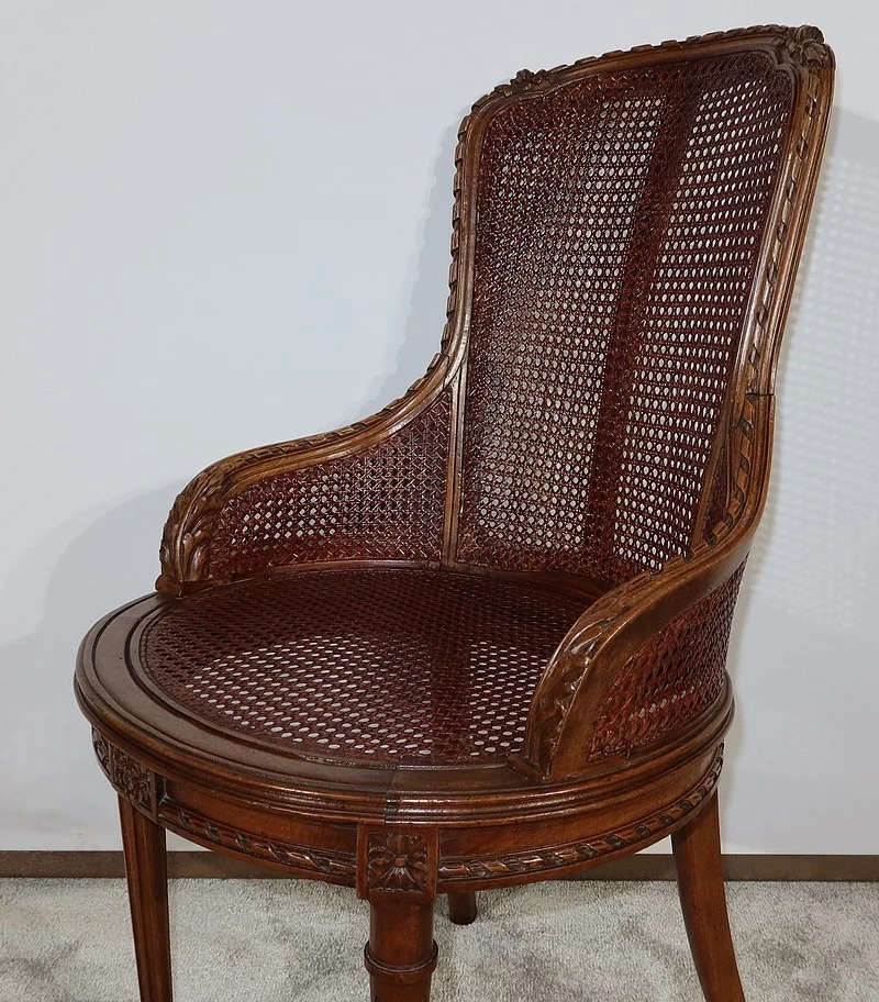 Fauteuil de Bureau en Hêtre massif, style Louis XVI – 1900