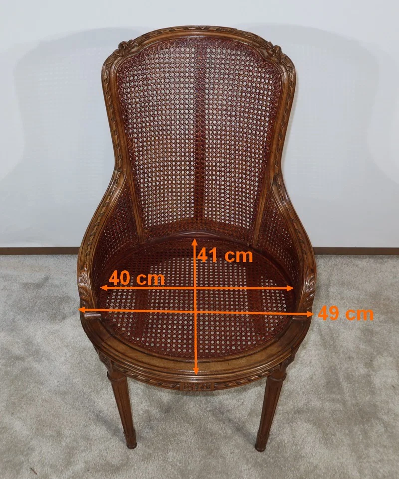 Fauteuil de Bureau en Hêtre massif, style Louis XVI – 1900