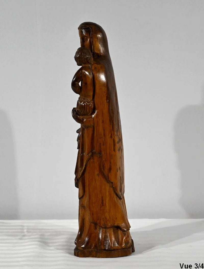 HOUTEN STANDBEELD VAN DE MAAGD EN KIND
