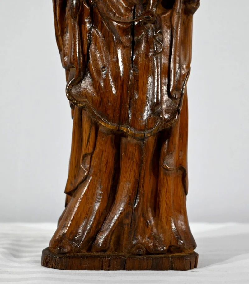 HOUTEN STANDBEELD VAN DE MAAGD EN KIND