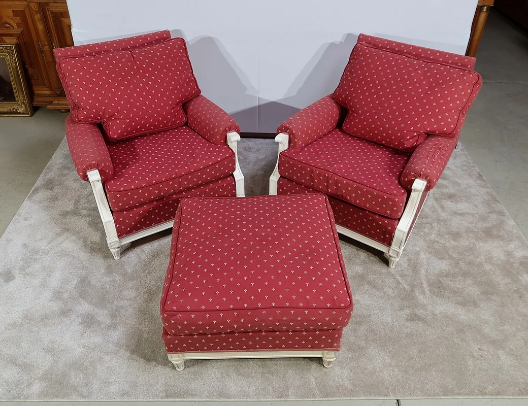 PAIR OF LOUIS XVI STYLE ARMCHAIRS