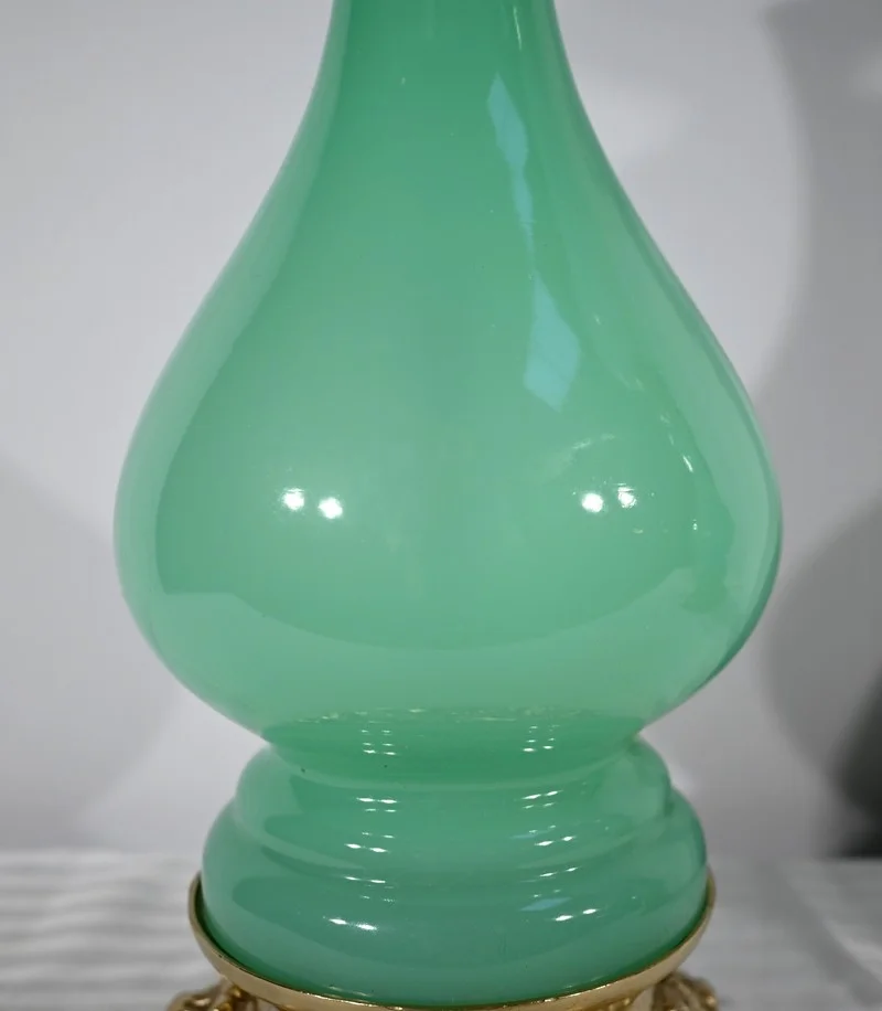 Paire de Lampes en Opaline et Bronze – Fin XIXe