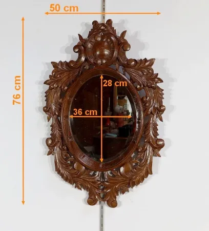 Miroir en Chêne massif, style Rocaille - Début XXe