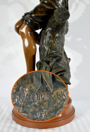SPELTER SCULPTURE signed S. KINDSBURGER