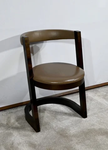Ensemble Bureau et Fauteuil en Sycomore, Attribué à Hugues Chevalier – 1980