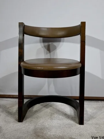 Ensemble Bureau et Fauteuil en Sycomore, Attribué à Hugues Chevalier – 1980