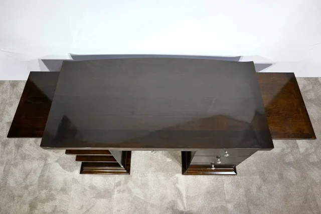 Ensemble Bureau et Fauteuil en Sycomore, Attribué à Hugues Chevalier – 1980