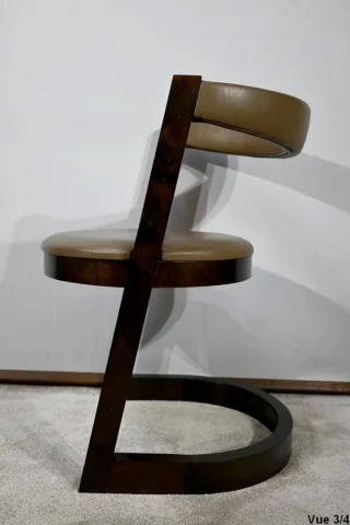 Ensemble Bureau et Fauteuil en Sycomore, Attribué à Hugues Chevalier – 1980