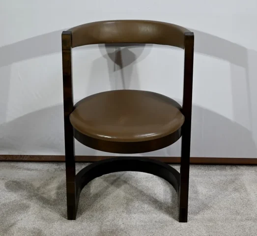 Ensemble Bureau et Fauteuil en Sycomore, Attribué à Hugues Chevalier – 1980
