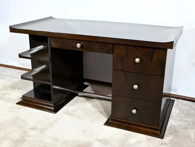 Ensemble Bureau et Fauteuil en Sycomore, Attribué à Hugues Chevalier – 1980