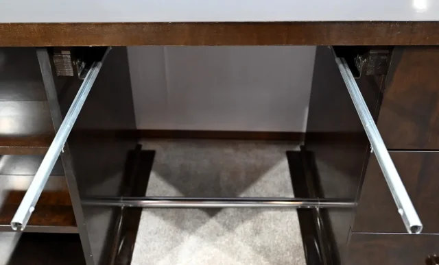 Ensemble Bureau et Fauteuil en Sycomore, Attribué à Hugues Chevalier – 1980