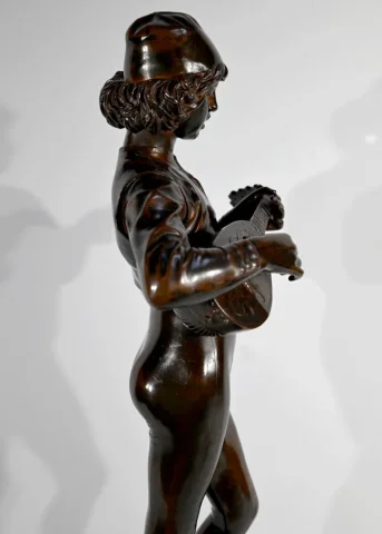Bronze « Chanteur Florentin du XVe Siècle », signé P.Dubois – 1865