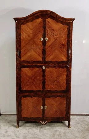 Rare et Exceptionnel Meuble Secrétaire en bois précieux, estampillé J. Popsel, Louis XV - XVIIIe